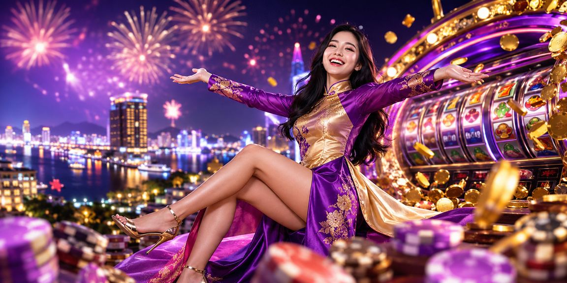 Người mặc áo dài trải nghiệm slot game tại Nha Trang qua điện thoại